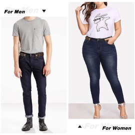 JASGOOD 2 Packs No Buckle Stretch Belt for Women Men Invisible Elastic Belt for Jeans Pants Coffee