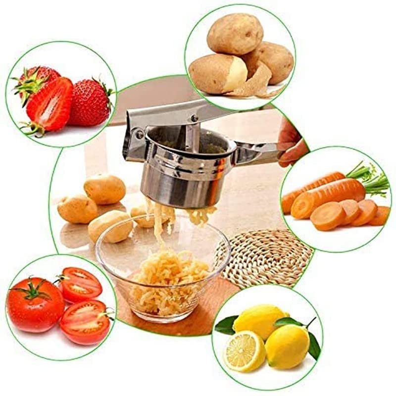 AIMALL Stainless Steel Potato Masher Fruit Press Potato Ricer, Easy