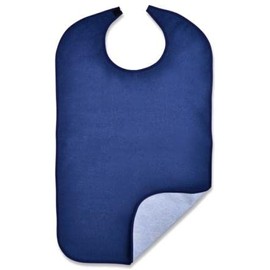 The Wright Stuff Waterproof Adult Terry Cloth Bib (Blue Velcro Closure)