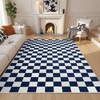 Terrug Navy and White Checkered Rug for Bedroom,3x5 Area Rugs