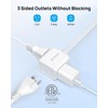 TROND Flat Outlet Extender with 6 Inch Cord - ETL