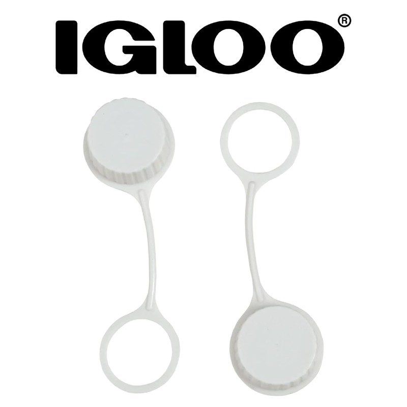 Igloo Tethered Drain Plug Caps, White, Small (20049)