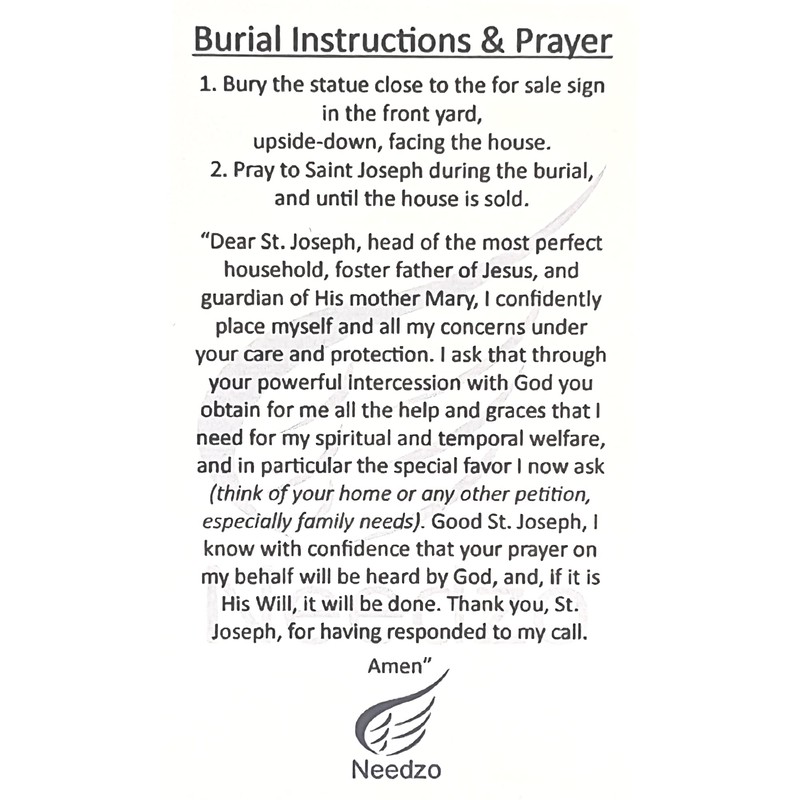 Religious Gifts Saint Joseph Statue Home Seller Kit with Prayer