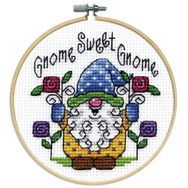 Design Works Crafts Hoop, Gnome Counted Cross Stitch Kit