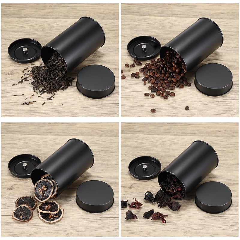 JUXYES 12 Pack Tea Tins Canister with Airtight Double Lids,