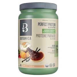 Botanica Perfect Protein Elevated Adrenal Support, Vanilla Protein Powder, 642g (14 Servings) – Organic, Plant-Based, High-Protein, Low-Calorie Blend with Adaptogenic Stress Support