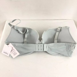 Auden Bra The Radiant Plunge Push-Up Lace Trim Gray 34D