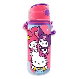 Kids Licensing - Boys and Girls Aluminum Water Bottle with Handle and Click Lock BPA and Toxin Free 600ml Kids