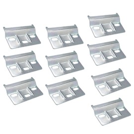 Pack of 10 Support Plates, Metal Support Plate, Cabinet Hanger, Cupboard Hanging Rail, 60 mm, Galvanised Steel, Wall Mounting for Hanging Cupboards