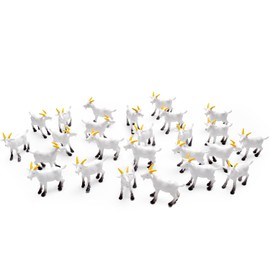 Aydinids 25 Pcs Miniature Goat Figurines Mini Resin Lamb Miniature Lamb Figure Plastic Farm Animal Model for Succulent Planter Moss Landscape DIY Terrarium Fairy Garden