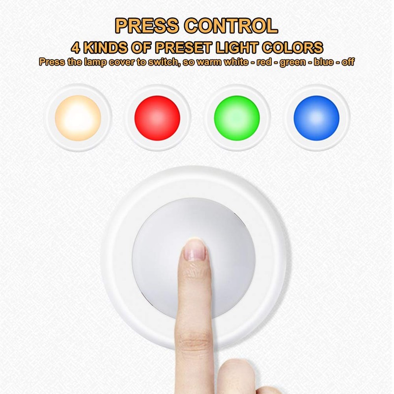 Wireless 16 Color Changing LED Puck Light 12 Pack LED