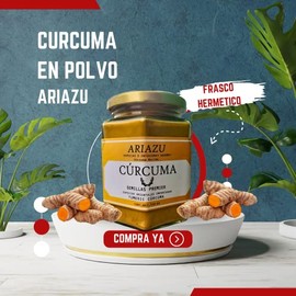 ARIAZU Curcuma en polvo 1kg frasco hermetico reusable (CHICO, 150, gramo)