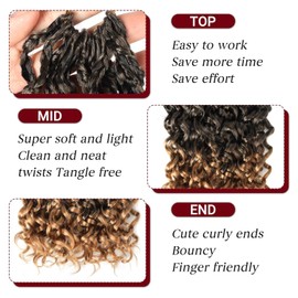 Datanala GoGo Curl Crochet Hair 10Inch/8 Packs Pre-looped Water Wave Crochet Hair Pretwisted Curl Crochet Braiding Hair Synthetic Extensions For Women (T27, 10inch(8packs))