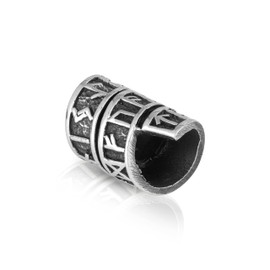 NKlaus Futhark Rune Row Beard Bead Diameter 6 mm 925 Sterling Silver Celtic 3494 2.3 g