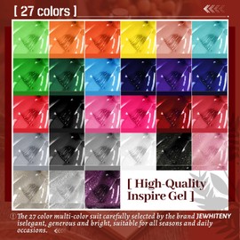 JEWHITENY 30pcs Gel Nail Polish Kit With 27 Colors + Matte Top Coat, Base Coat And Top Coat Polish Set For Manicure Nail Art Salon/Home Starter (Packaging May Vary)