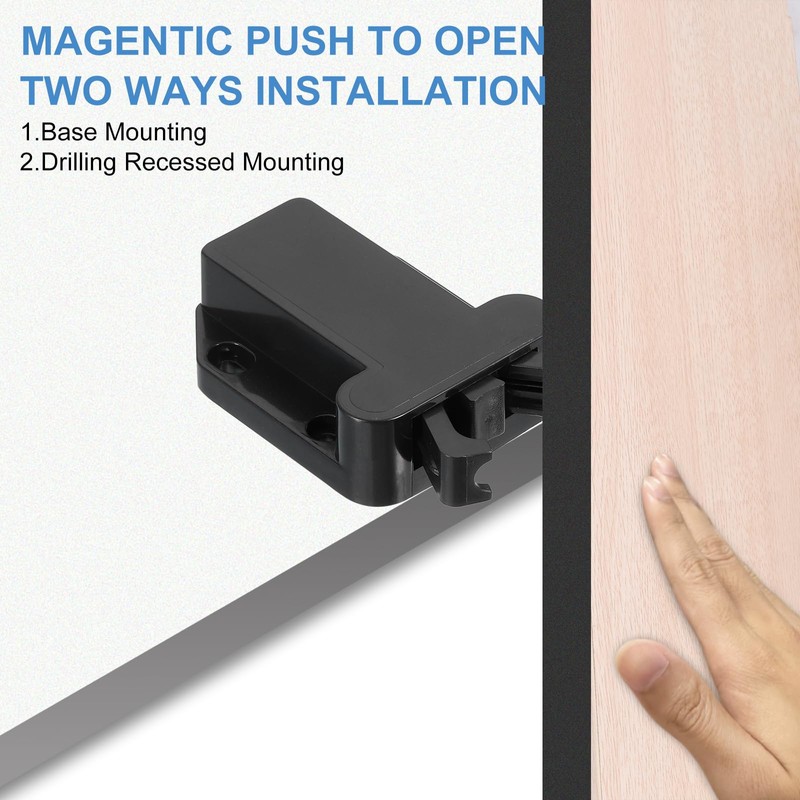 sourcing map 2 Pcs Magnetic Push Latches for Cabinet Door,