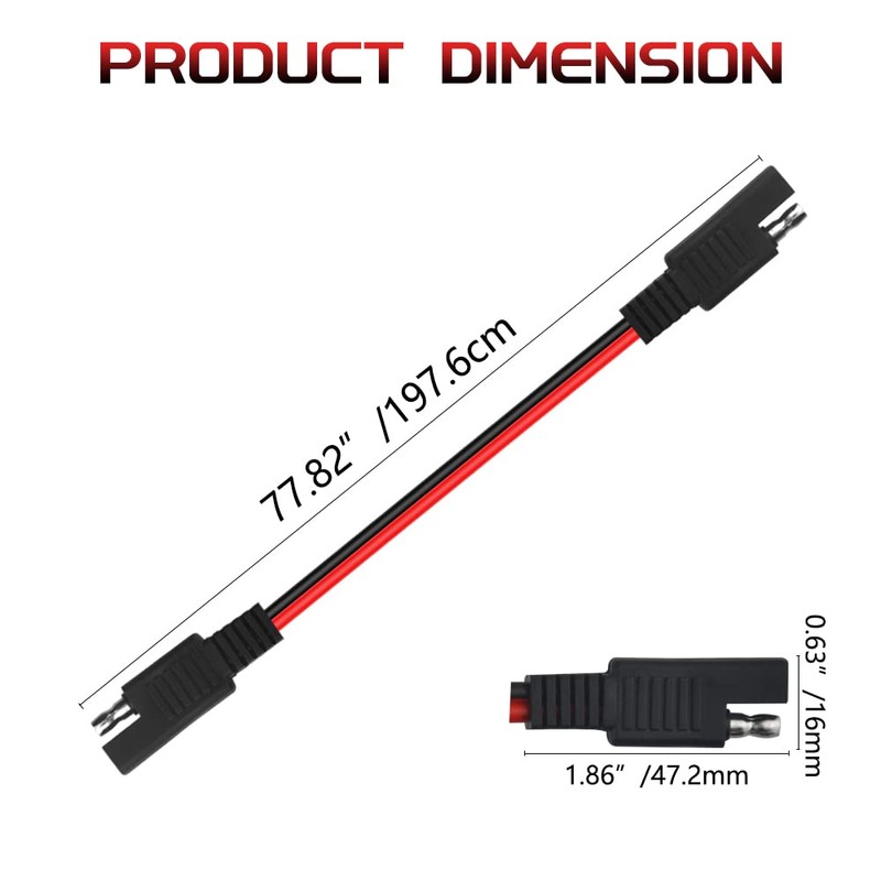 WMYCONGCONG 4 PCS SAE Extension Cable Quick Disconnect Wire Harness