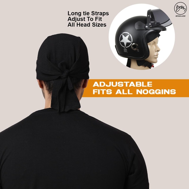 Sweat Wicking Doo Rag Skull Caps Beanie-Cooling Dew Rag Helmet