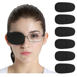FCAROLYN 6pcs Eye Patch for Glasses (Normal Size, Black)