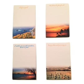 Escape from Reality Tropical Themed Notepads ~ Life is Good, Word Hard Play Hard, I Need a 6 Month Vacation Twice a Year, Keep Calm and Journey On (4 Pads; 4” x 6” Each; 40 Sheets Each)