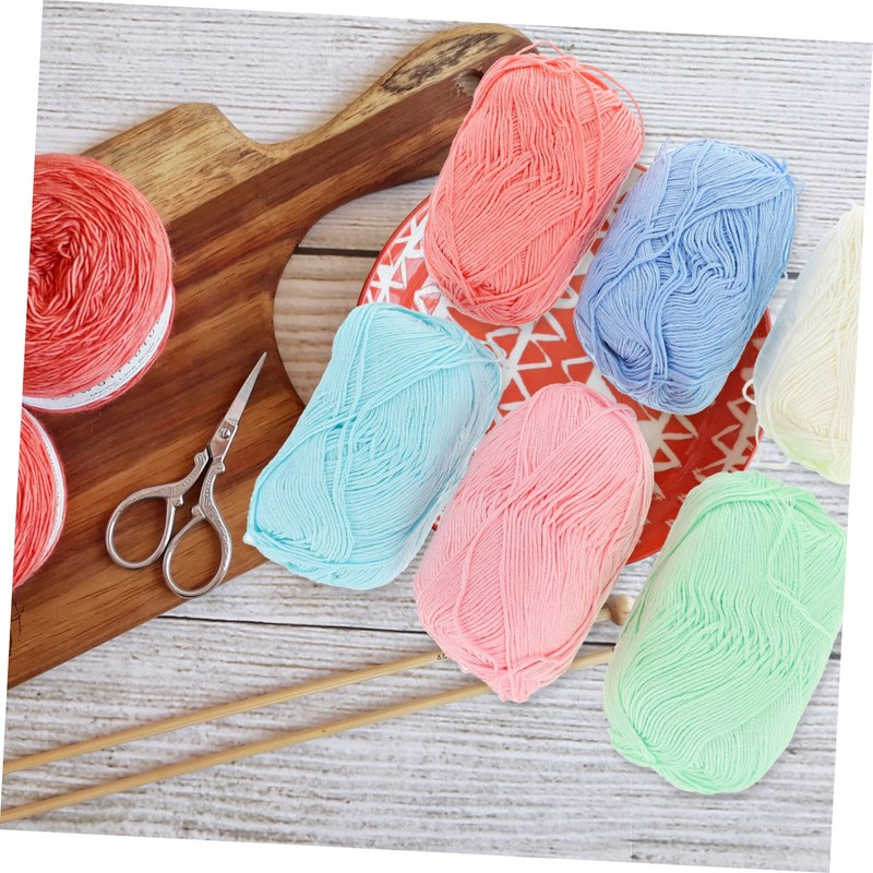 Tofficu 6rolls Cotton Crochet Yarn Soft and Breathable DIY Knitting