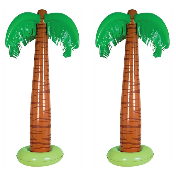 Beistle S50003AZ2 Inflatable Palm Trees 2 Piece, Green/Brown