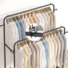Laiensia Double Rods Garment Rack with Wheels, Clothing Rack for