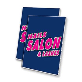 Nails Salon and Lashes (24" X 36") 4Mm Corrugated Plastic Panel, Graphics Applied to 1 Side (Pk of 2)