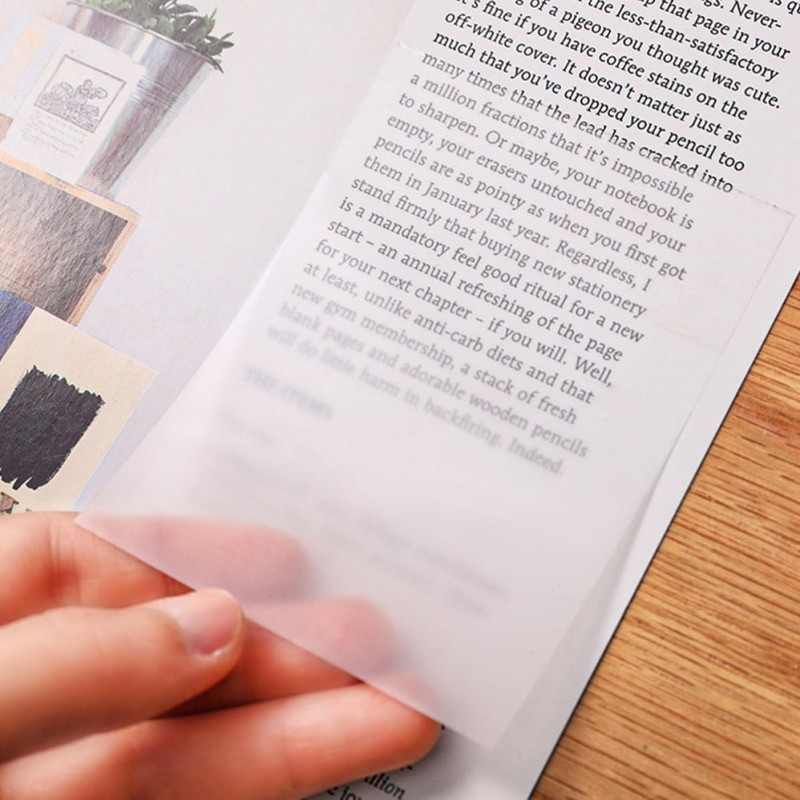 5 Piezas Bloc de Notas Adhesivas Transparentes Impermeables de Pet