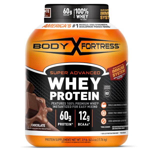 Body Fortress Body Fortress Super Advanced Whey Protein Powder, Chocolate,