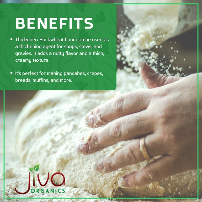 Jiva Organics Buckwheat Flour (Dark) 2 LB Bag - Vegan,