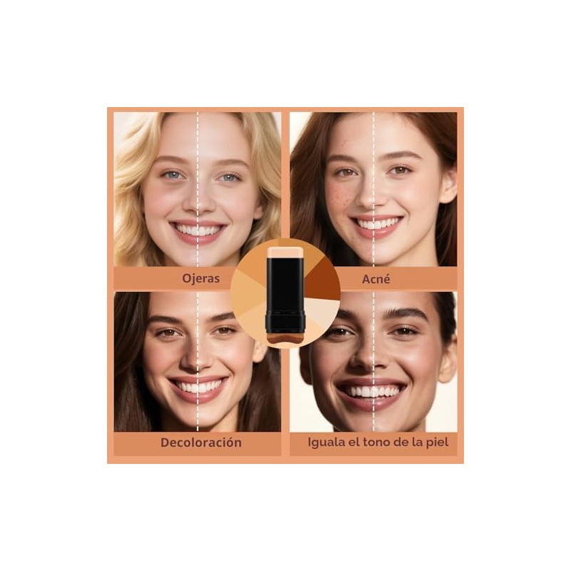 Base correctora en barra, base y corrector 2 en 1