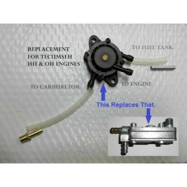 WALBRO REPLACEMENT FUEL PUMP FOR MILLER WELDER ROUGHNECK 2E BLUESTAR TECUMSEH LMH & WHG CARBURETOR