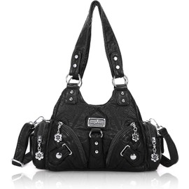 Angel Kiss - Bolsos de hombro pequeños para mujer, bolso de mano de piel vaga, varios bolsillos con cierre