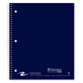 ROARING SPRING Notebook, 20# High Performance Paper, 1 Subject, 11"x9", 70 Pages, Assorted Cover Colors, College Ruling w/ 3" Summary Margin, 3 Hole Punched and Perferated Sheets, green (11299)