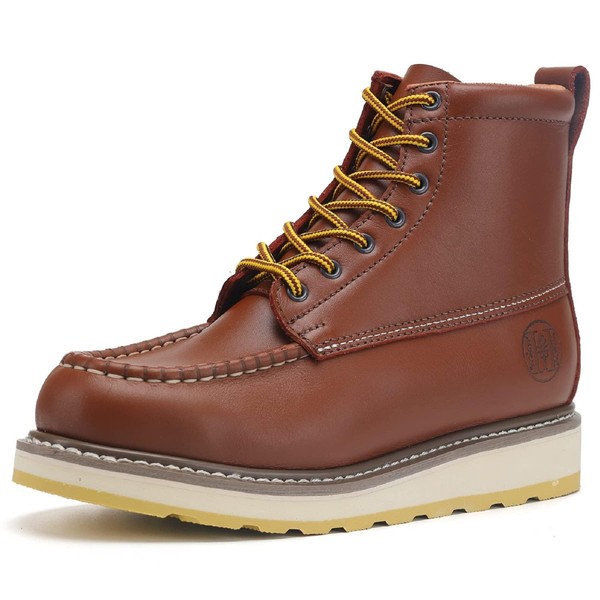 Men's Stylish Classic 6" Soft Moc Toe Leather Work Boot
