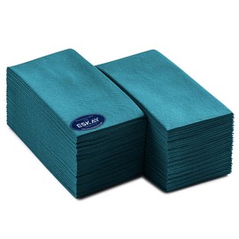 ESKAY PRODUCTS Ocean Teal Linen-Feel Dinner Paper Napkins, For Dinners Parties Hand Towels and Catering Supplies, Disposable and Fully Biodegradable Airlaid Napkins, 1/8 Folded 60 Pack