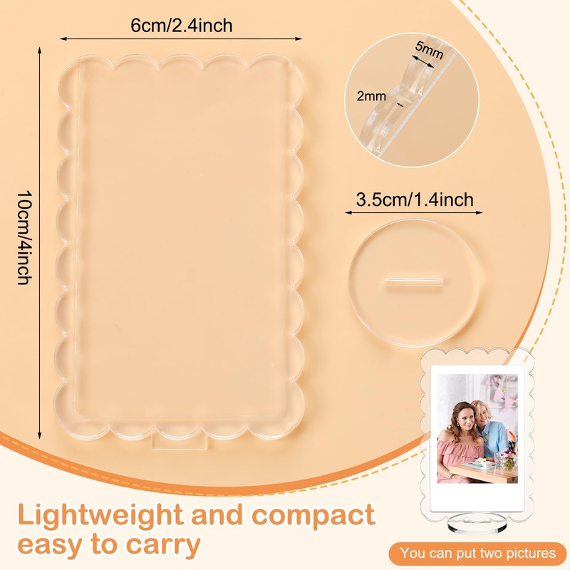 Marspark 15 Pcs 4x2inch Acrylic Photo Frame with Base Acrylic