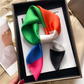 CODCOS 27.5 Inch Silk Feeling Scarf for Women Square Satin Head Scarf Hair Wrap Bandana