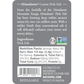 NATIERRA Himalania Himalayan Coarse Pink Salt in Glass Jar | Unrefined & Non-GMO | 9 Ounce