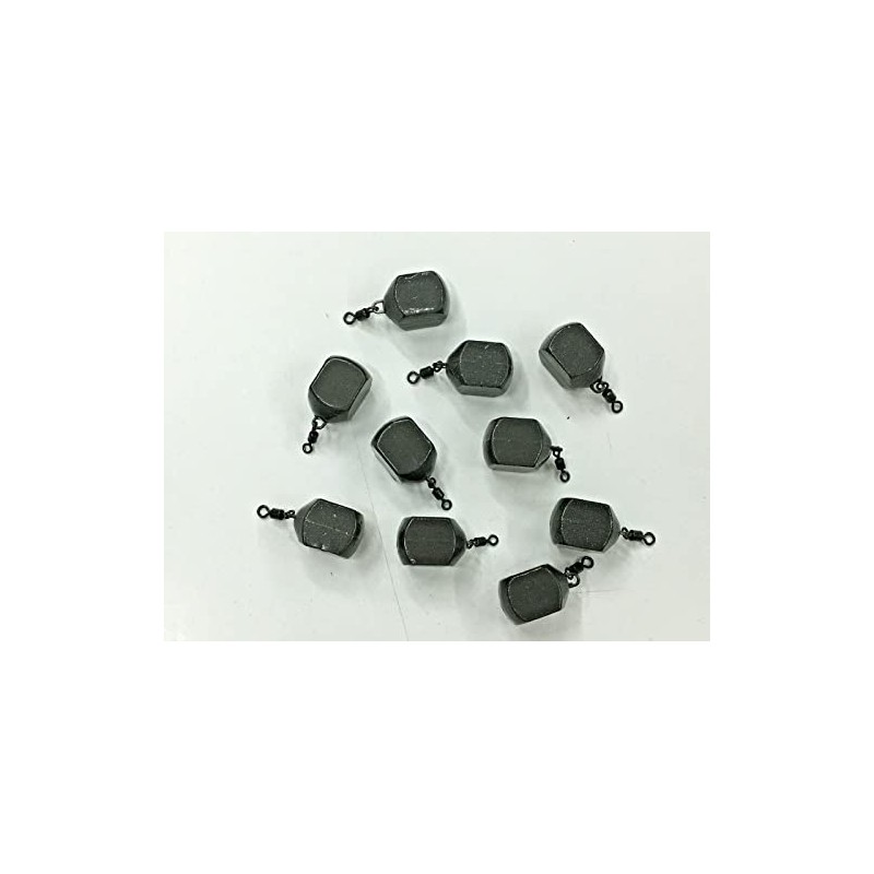 Pack of 10 x Square Rotatable Weights for Fishing Sizes