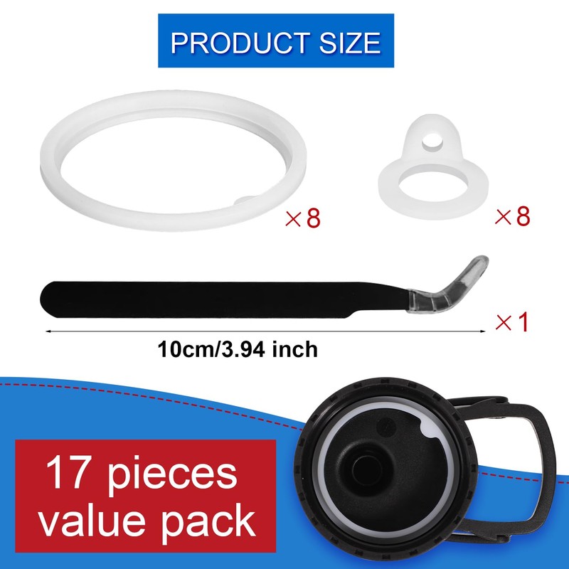 PEUTIER 17pcs Water Bottle Lid Replacement for Thermoflask 24/32/40/64oz, Water