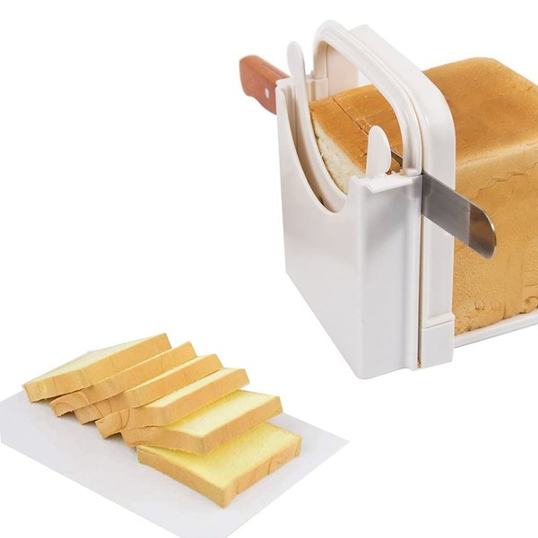 Bread Slicer,Bread Cutter Adjustable Sandwich Maker Manual Handhold Loaf Cutter Machine Foldable Toast Slicer for Homemade Bread