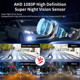 B-Qtech Vehicle Backup Camera and Monitor System Rear View Reverse Camera Waterproof Night Vision with Guide Lines and 4.3" LCD 1080P Display for Car SUV Van