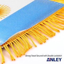 Anley 4 X 6 Inch Argentina Fringy Window Hanging Flag - Mini Flag Banner & Car Rearview Mirror Décor - Fringed Argentine Hanging Flag with Suction Cup
