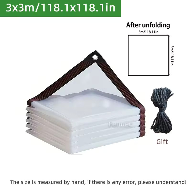 Transparent Waterproof PE Tarp with Reinforced Edges & Grommets