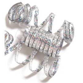 Anniversary House Holographic Foil Streamers, Silver, 1.9m per Coil, Foil Streamer for Parties, Birthday Decorations, Party Table Decorations, Double Sided, Pack of 1 (10 coils per Pack) M172