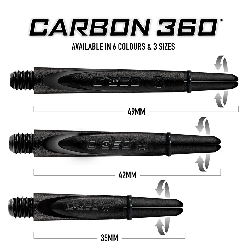 Harrows Darts 3 x Sets of Carbon 360 Dart Stems