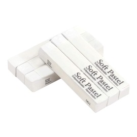 Set of 6 Soft Black & White Pastel Pencils Square