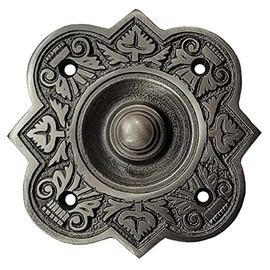 Adonai Hardware Parshandatha Decorative Brass Bell Push or Door Bell or Push Button (Antique Brushed Nickel)
